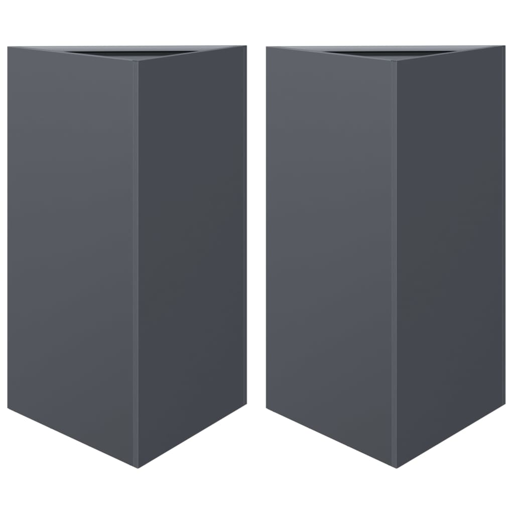 VIDAXL -Pflanzer 2 ST -Dreieck 50x43x75 cm Stahl -Anthrazit -Verschärfen