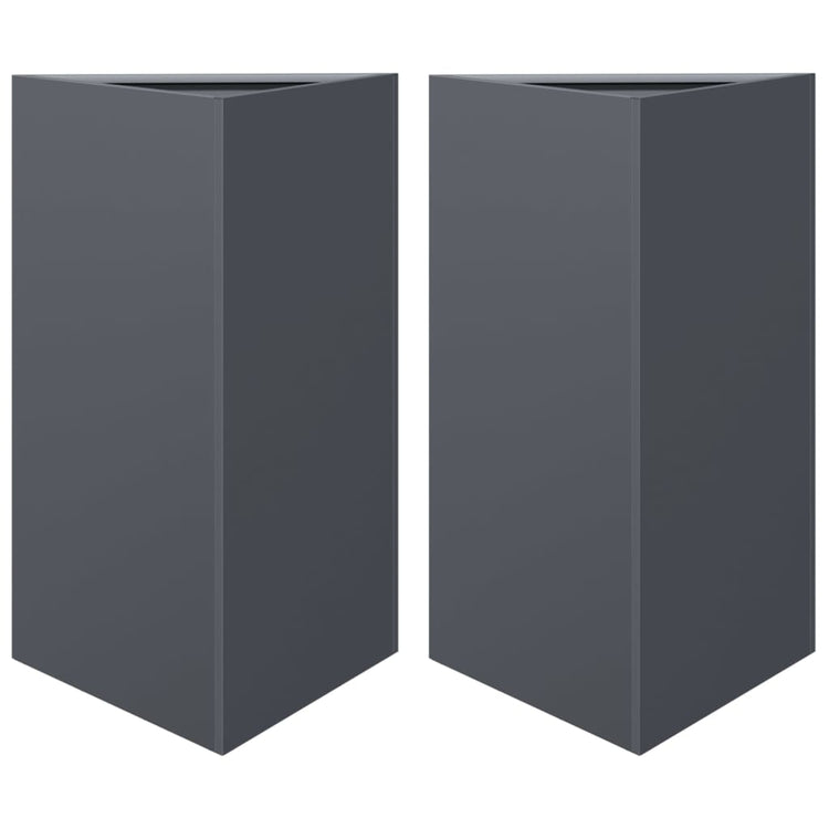 VIDAXL -Pflanzer 2 ST -Dreieck 50x43x75 cm Stahl -Anthrazit -Verschärfen