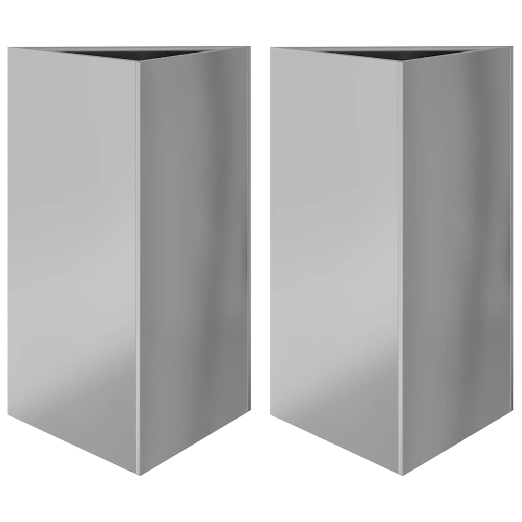VIDAXL -Pflanzer 2 ST -Dreieck 50x43x75 cm verzinkter Stahl