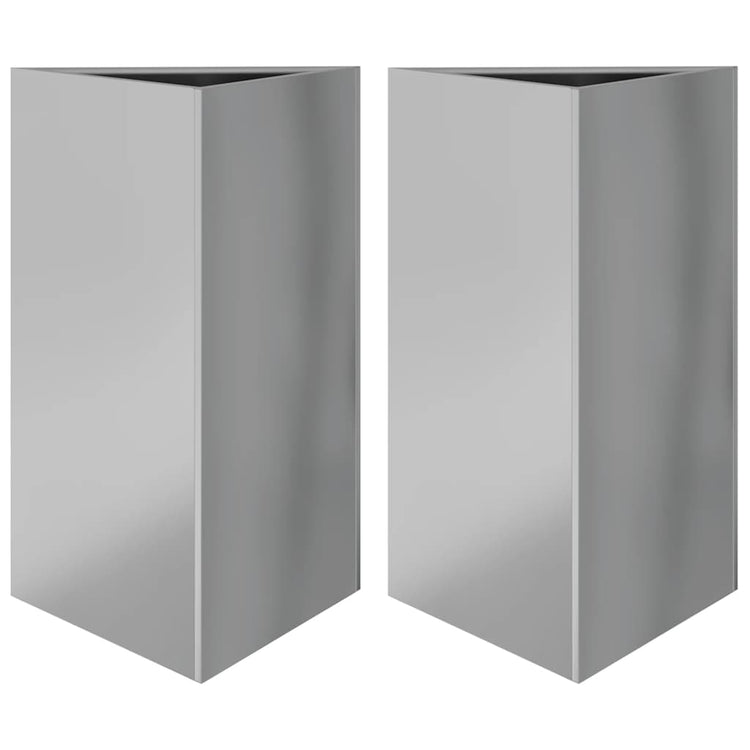 VIDAXL -Pflanzer 2 ST -Dreieck 50x43x75 cm verzinkter Stahl