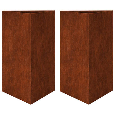 VIDAXL PLANTERS 2 ST TRIANCULAR 50 x 43 x 75 cm Wetterstahl