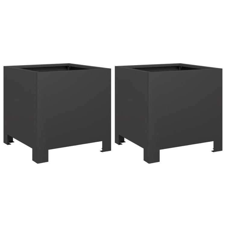 Vidaxl Pflanzer 2 ST 30x30x30 cm Stahlschwarz