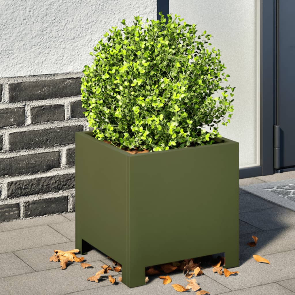VIDAXL -Planungsbox 30x30x30 cm Stahl Olivengrün