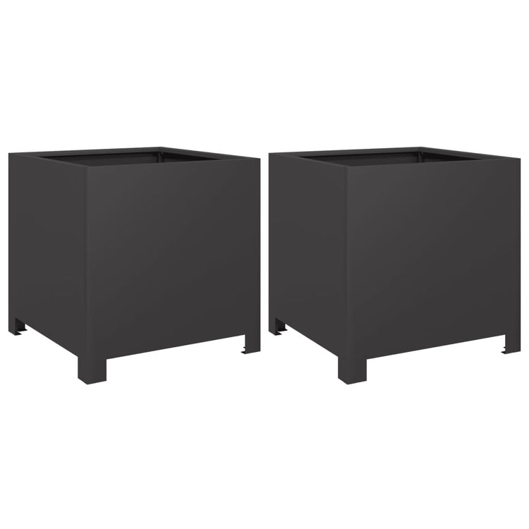 Vidaxl Pflanzer 2 ST 40x40x40 cm Stahlschwarz