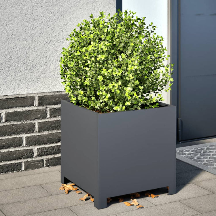 VIDAXL -Pflanzer 2 ST 40x40x40 cm Stahl Anthrazit -geläutet