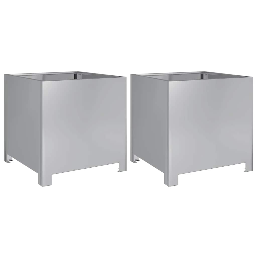 VIDAXL -Pflanzer 2 ST 40x40x40 cm verzinkter Stahl