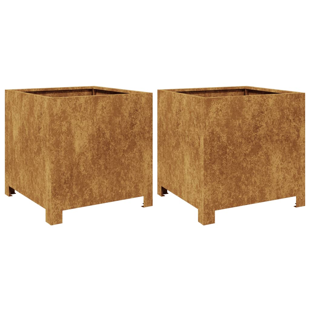 VIDAXL -Pflanzer 2 ST 40x40x40 cm Wetterstahl
