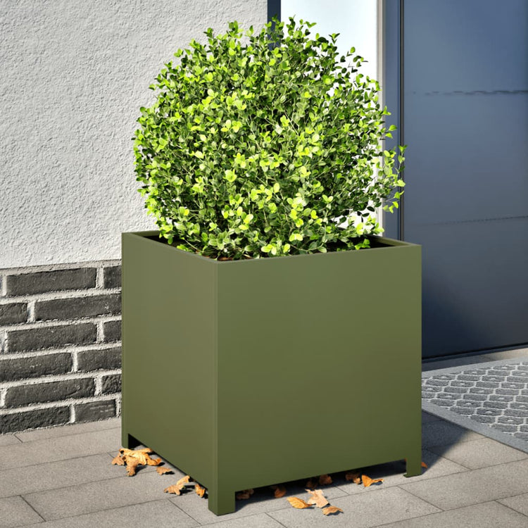 VIDAXL -Planungsbox 50x50x50 cm Stahl Olivengrün