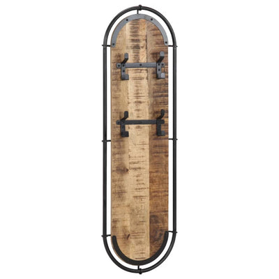 Vidaxl Wandhaube Stern 2 ST mit 4 Haken solide raue Mangowood