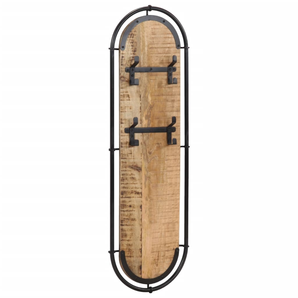 Vidaxl Wandhaube Stern 2 ST mit 4 Haken solide raue Mangowood