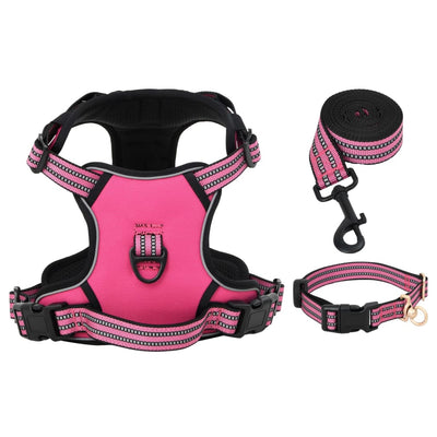 Vidaxl Hundeband mit Gürtel und Kragen verstellbar m Pink