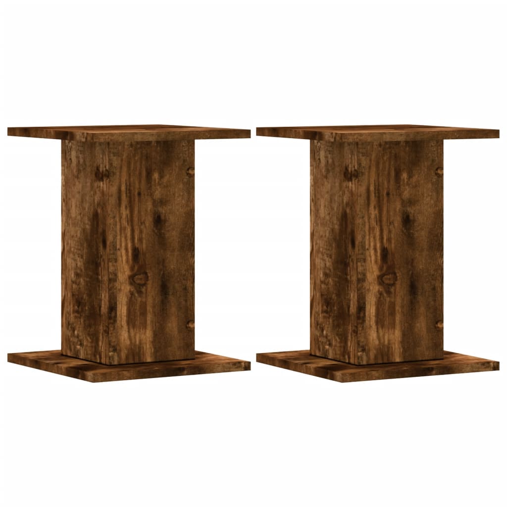 Vidaxx Lautsprecherständer 2 Stück 30x30x40 cm verarbeitetes Holz geräucherte Eiche