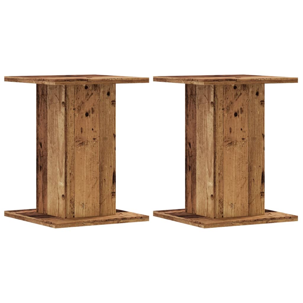 VidaXL Lautsprecherständer 2 Stück 30x30x40 cm behandeltes Holz, altholzfarben