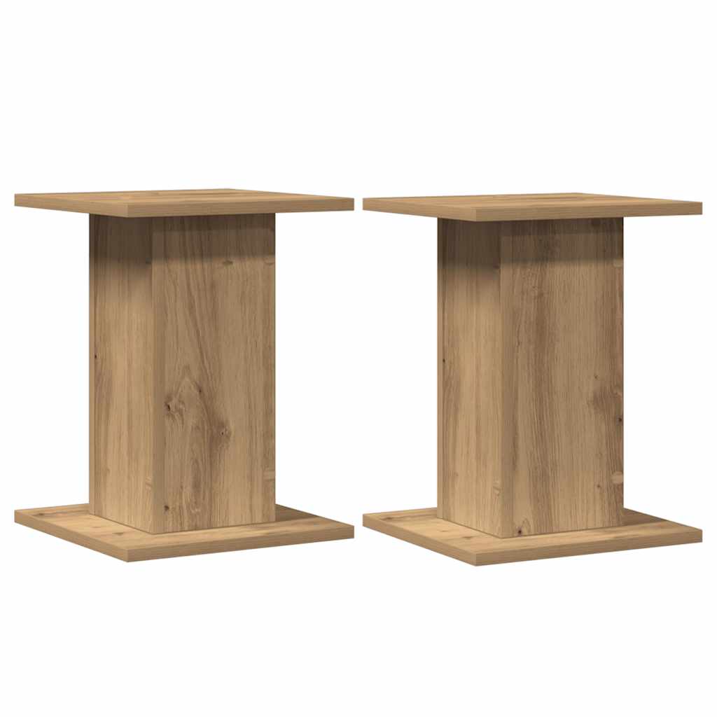 VidaXL Lautsprecherständer 2 Stück 30x30x40 cm Holz, handwerklich eichenfarben