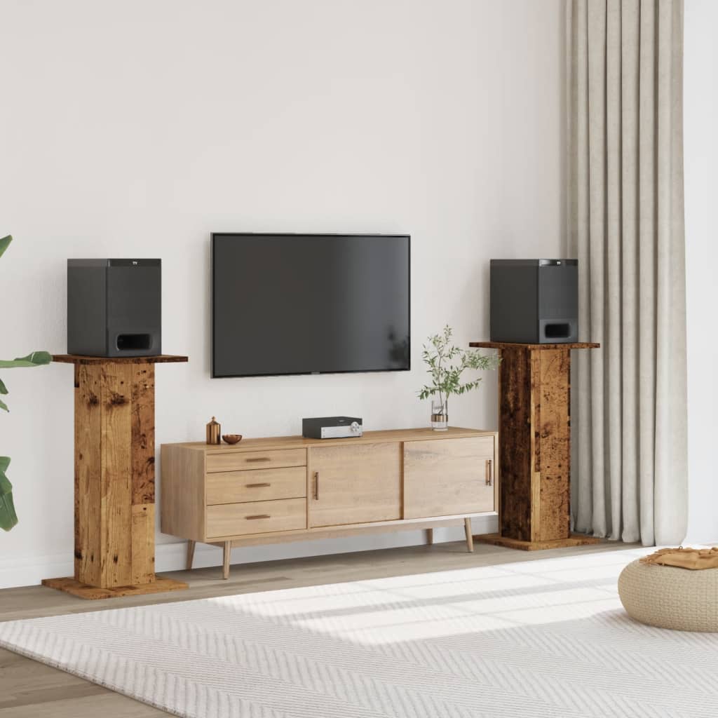 VidaXL Lautsprecherständer 2 Stück 30x30x95 cm behandeltes Holz, altholzfarben