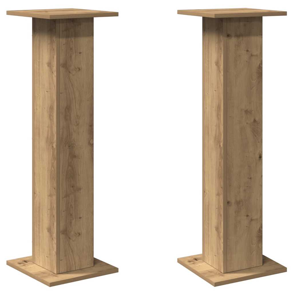 VidaXL Lautsprecherständer 2 Stück 30x30x95 cm Holz, handwerklich eichenfarben