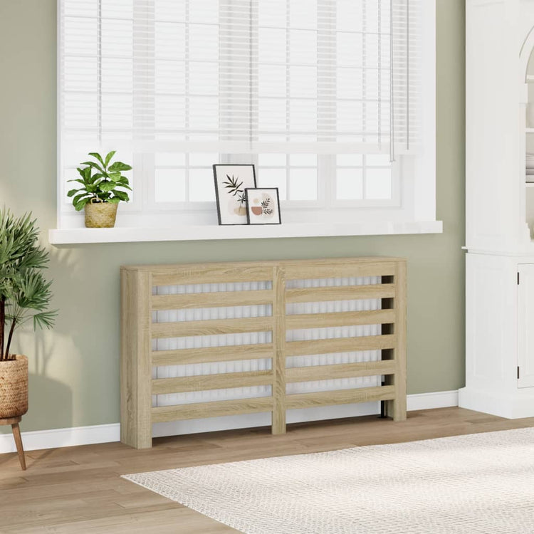 VIDAXL -Radiatorkonstruktion 149x20x82 cm verarbeitetes Holz Sonoma Eich