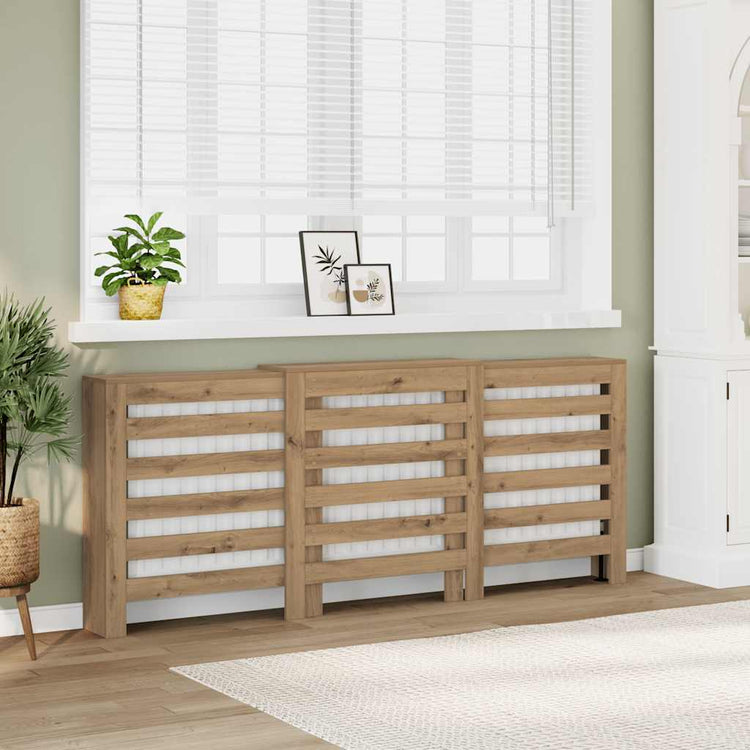 VIDAXL -Radiatorkonstruktion 205x21.5x83.5 cm verarbeitete Holzhandwerker -Eiche