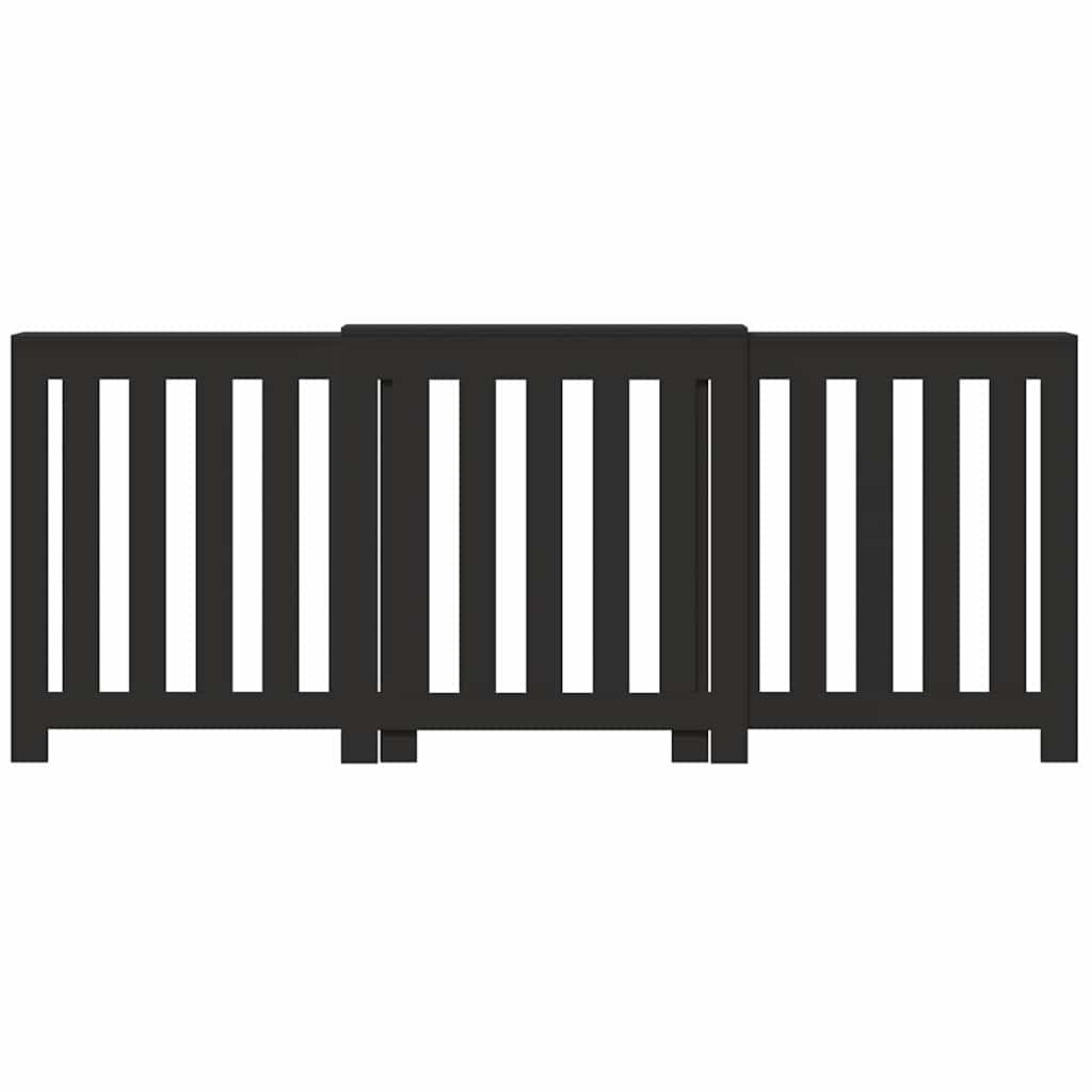 VIDAXL -Radiatorkonstruktion 205x21.5x83.5 cm verarbeitetes Holzschwarzschwarz