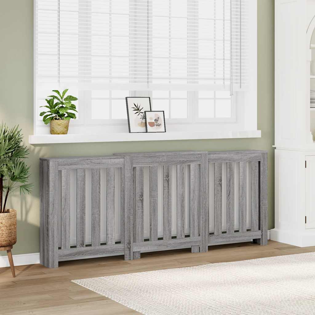 VIDAXL -Radiatorkonstruktion 205x21.5x83.5 cm verarbeiteter Holzgrau Sonoma -Eiche