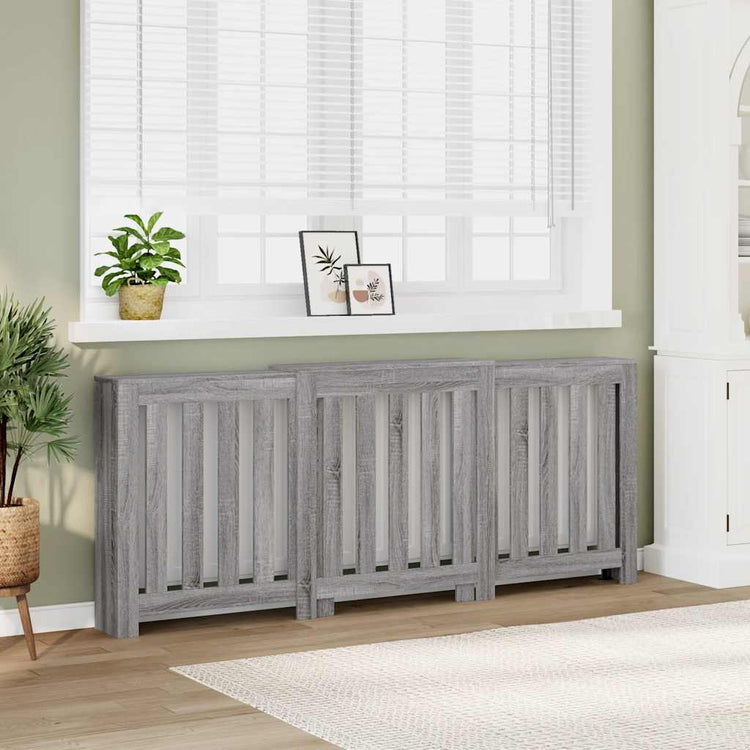 VIDAXL -Radiatorkonstruktion 205x21.5x83.5 cm verarbeiteter Holzgrau Sonoma -Eiche