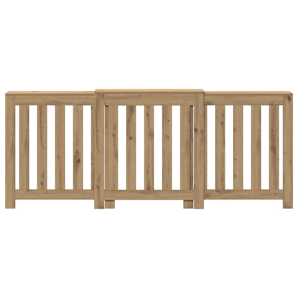 Vidaxx-Heizkörpergehäuse 205 x 21,5 x 83,5 cm, handgefertigtes Holz, handwerkliche Eiche