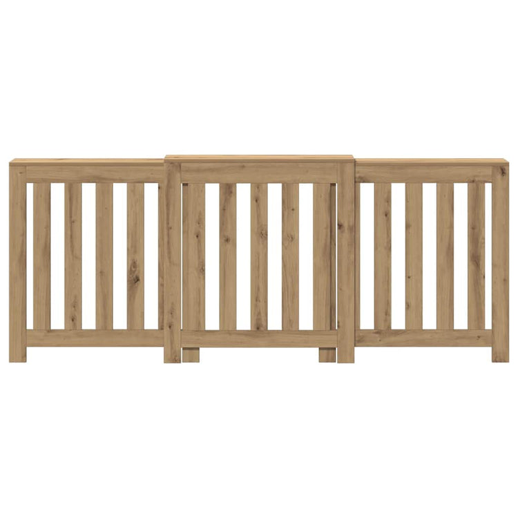 Vidaxx-Heizkörpergehäuse 205 x 21,5 x 83,5 cm, handgefertigtes Holz, handwerkliche Eiche