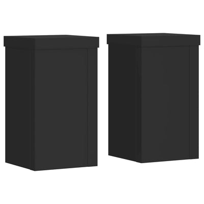 VIDAXL -Anlagenstandards 2 PCs 10x10x18 cm verarbeitetes Holz schwarz