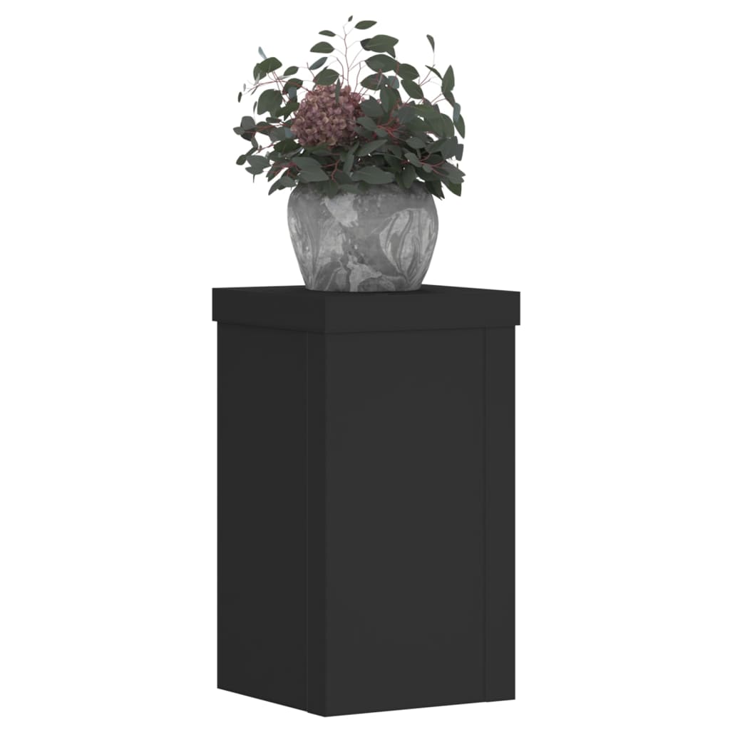 VIDAXL -Anlagenstandards 2 PCs 10x10x18 cm verarbeitetes Holz schwarz