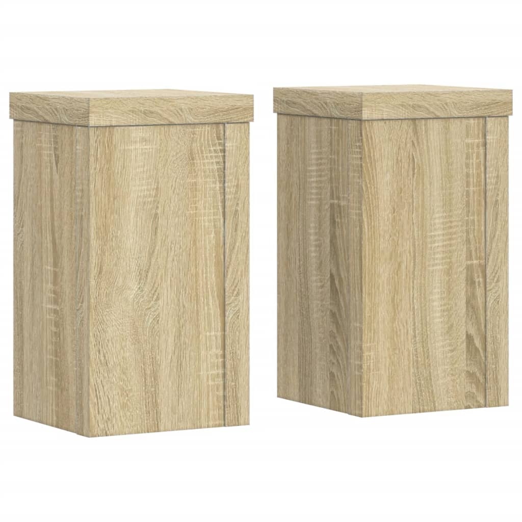 VIDAXL -Anlagenstandards 2 PCs 10x10x18 cm verarbeitetes Holz Sonoma Eiche