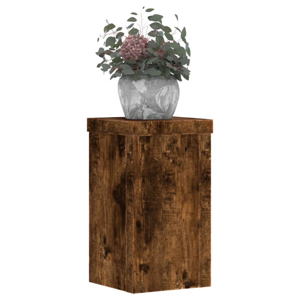 VIDAXL -Pflanzenstandards 2 PCs 10x10x18 cm verarbeiteter Holzgeräuchchen -Eiche