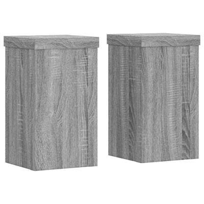 VIDAXL -Anlagenstandards 2 PCs 10x10x18 cm verarbeitetes Holzgrau Sonoma