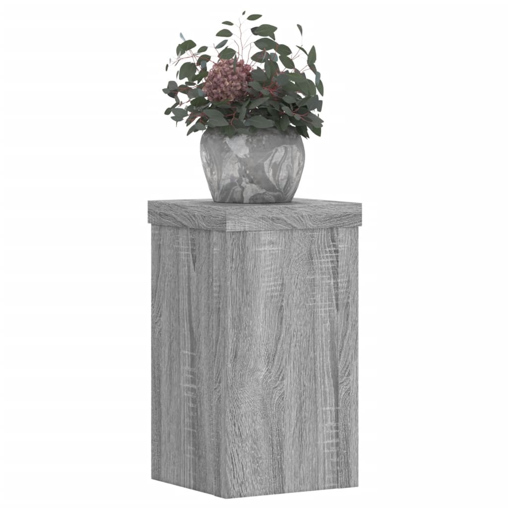 VIDAXL -Anlagenstandards 2 PCs 10x10x18 cm verarbeitetes Holzgrau Sonoma