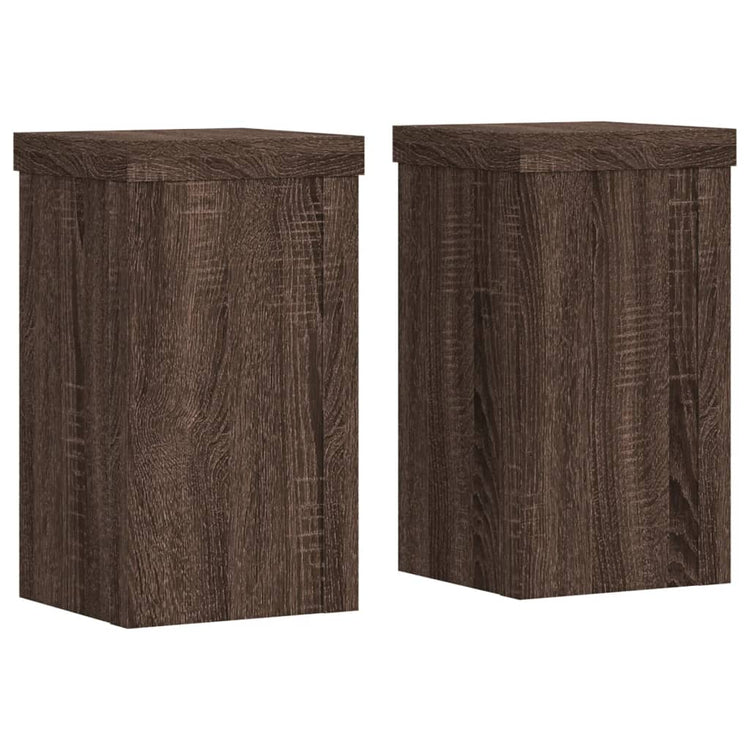 VIDAXL -Pflanzenstandards 2 ST 10x10x18 cm verarbeitete Holzbraune -Eiche