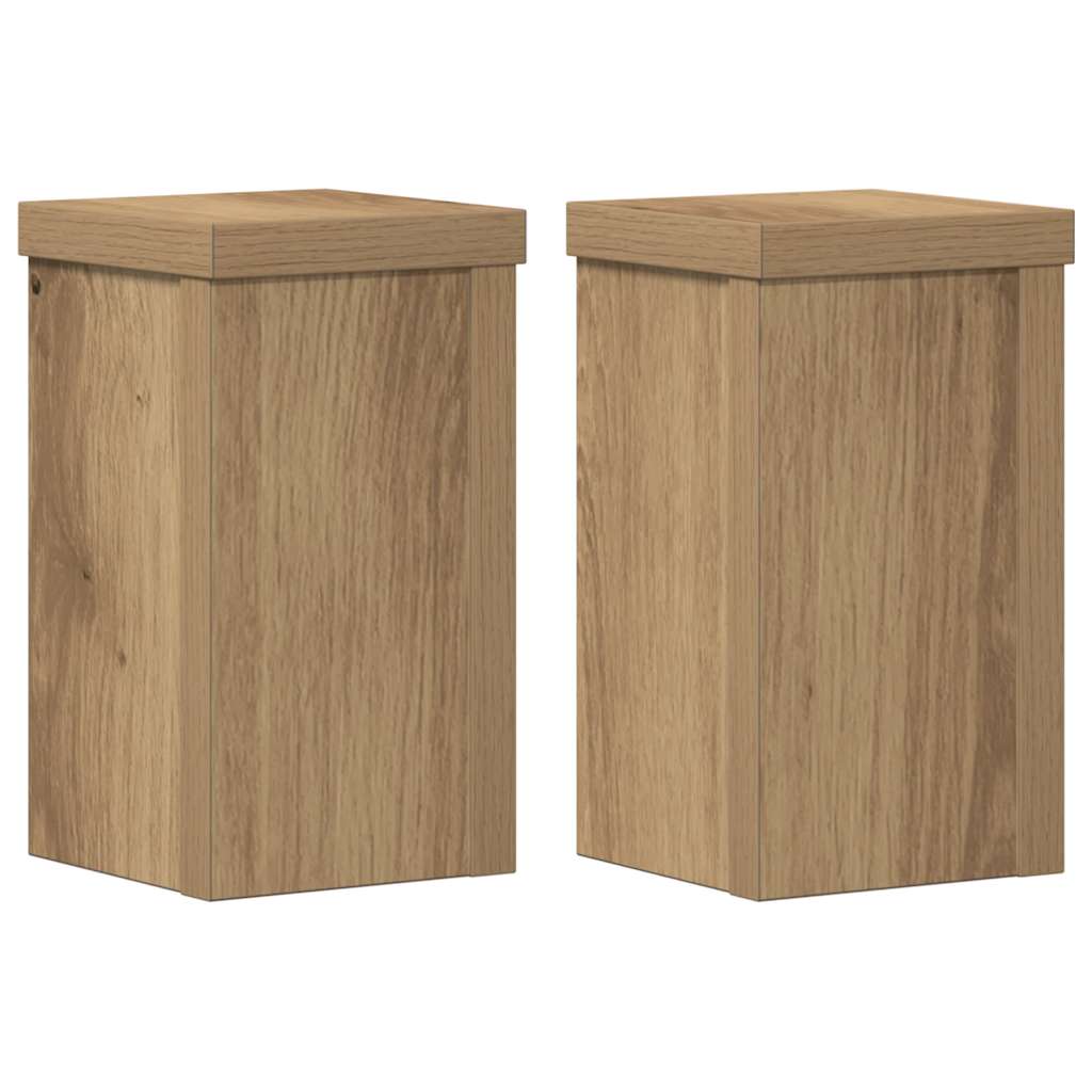 VIDAXL -Pflanzständer 2 PCs 10x10x18 cm Holzhandwerker -Eiche