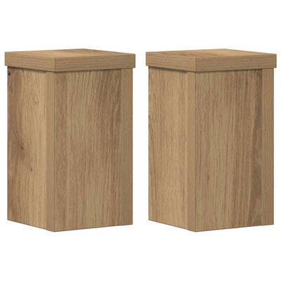 VIDAXL -Pflanzständer 2 PCs 10x10x18 cm Holzhandwerker -Eiche
