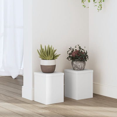 VIDAXL -Pflanzenstandards 2 ST 15x15x20 cm verarbeitetes Holz weiß
