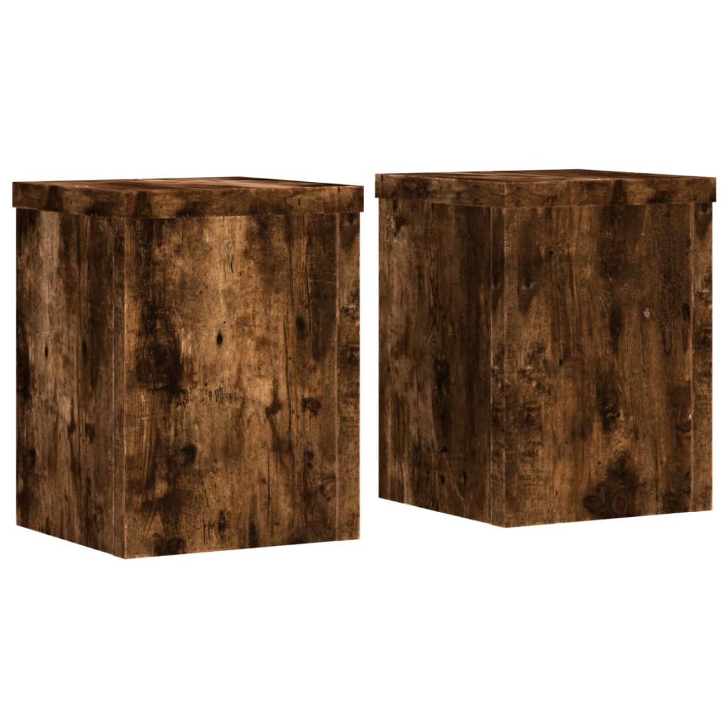 VIDAXL -Pflanzenstandards 2 ST 15x15x20 cm propertiertes Holzgeräuchchen -Eiche