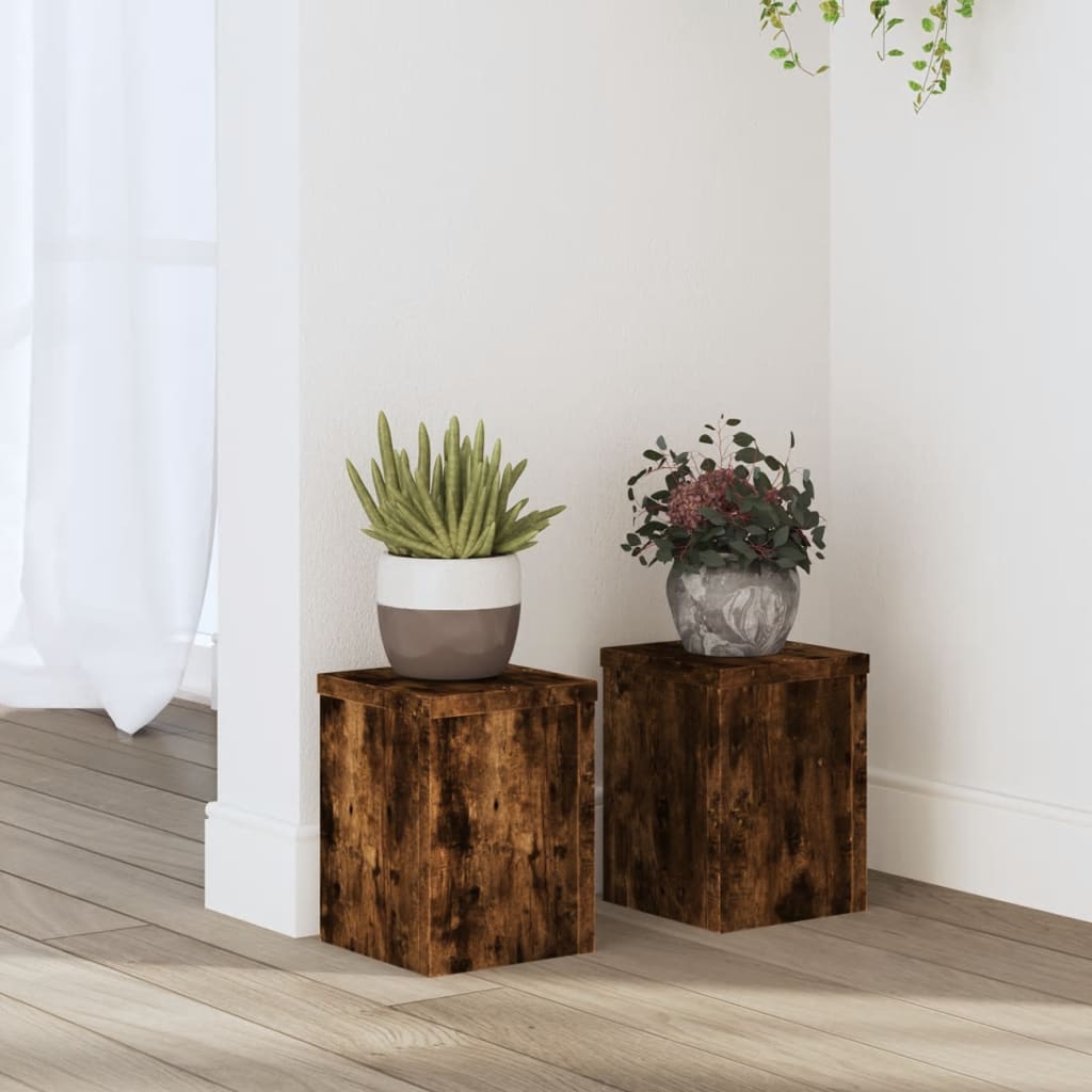 VIDAXL -Pflanzenstandards 2 ST 15x15x20 cm propertiertes Holzgeräuchchen -Eiche