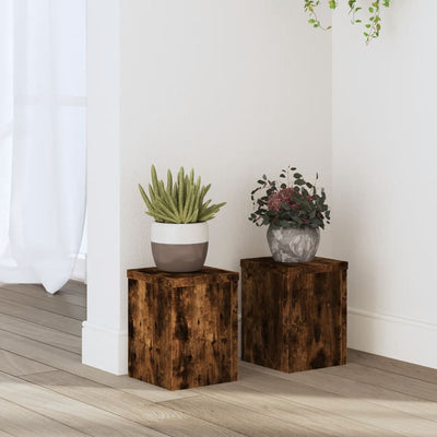 VIDAXL -Pflanzenstandards 2 ST 15x15x20 cm propertiertes Holzgeräuchchen -Eiche