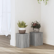 VIDAXL -Anlagenstandards 2 PCs 15x15x20 cm verarbeitetes Holzgrau Sonoma - afbeelding 1
