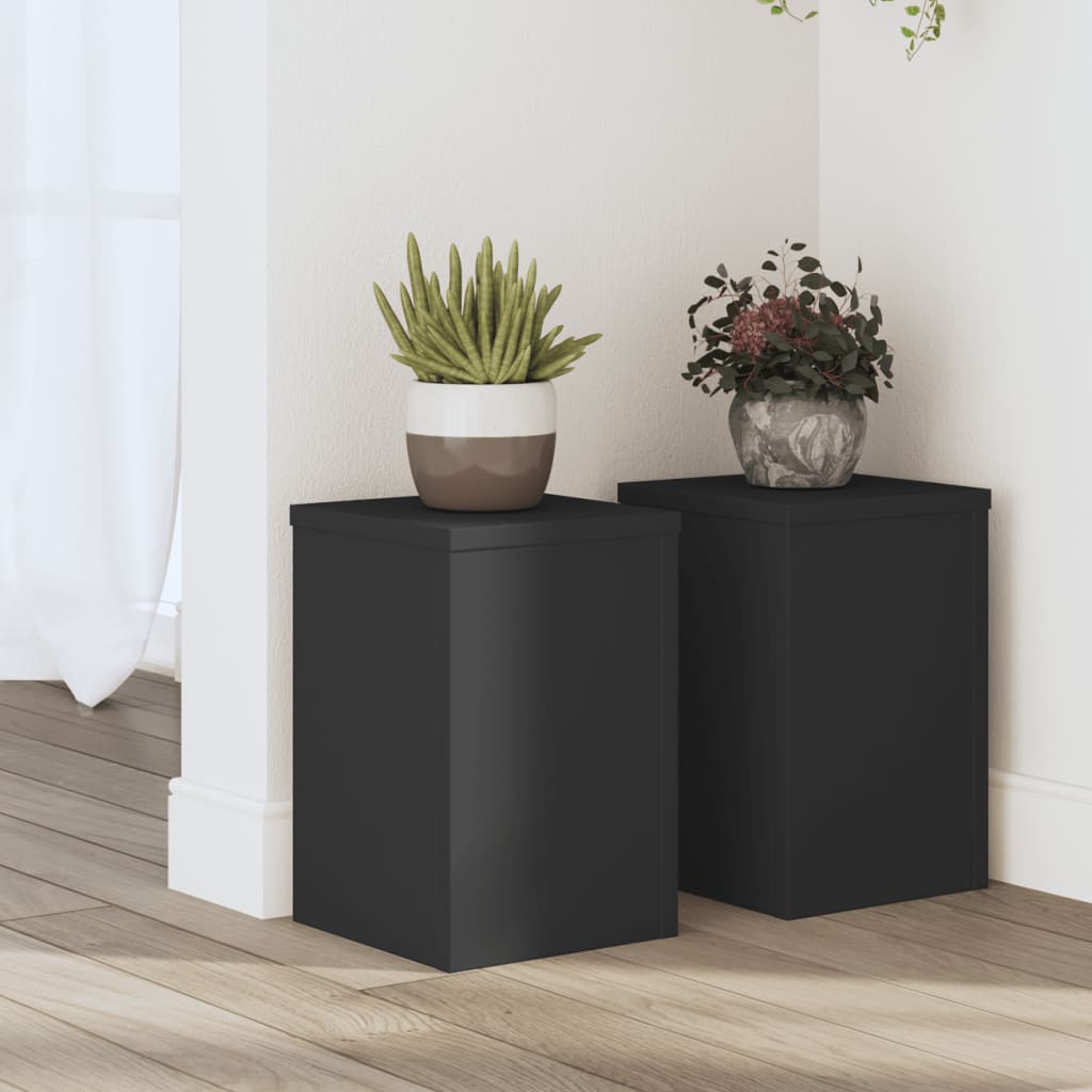 VIDAXL -Pflanzenstandards 2 ST 20x20x30 cm verarbeitetes Holzschwarz schwarz