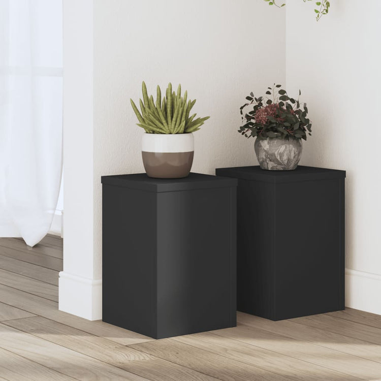 VIDAXL -Pflanzenstandards 2 ST 20x20x30 cm verarbeitetes Holzschwarz schwarz