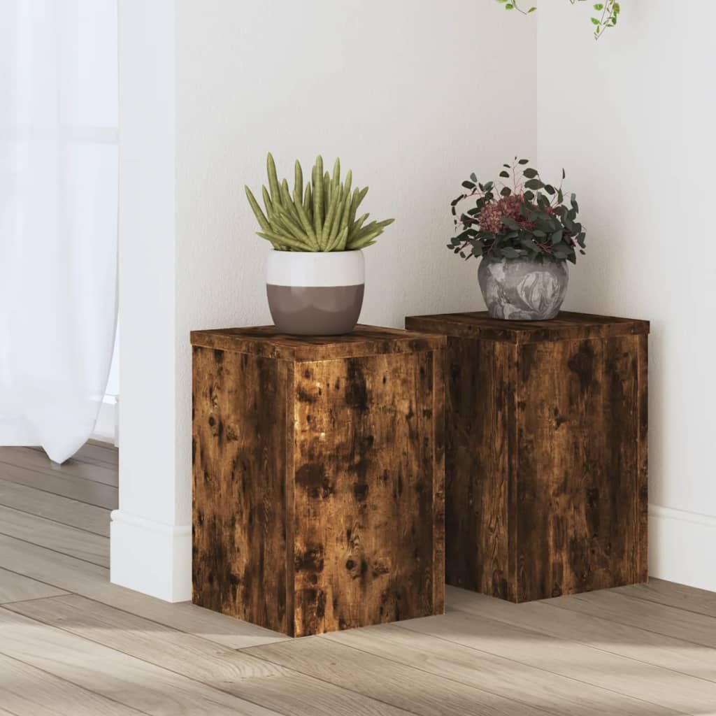 VIDAXL -Pflanzenstandards 2 ST 20x20x30 cm Propertiertes Holzgeräuchchen -Eiche