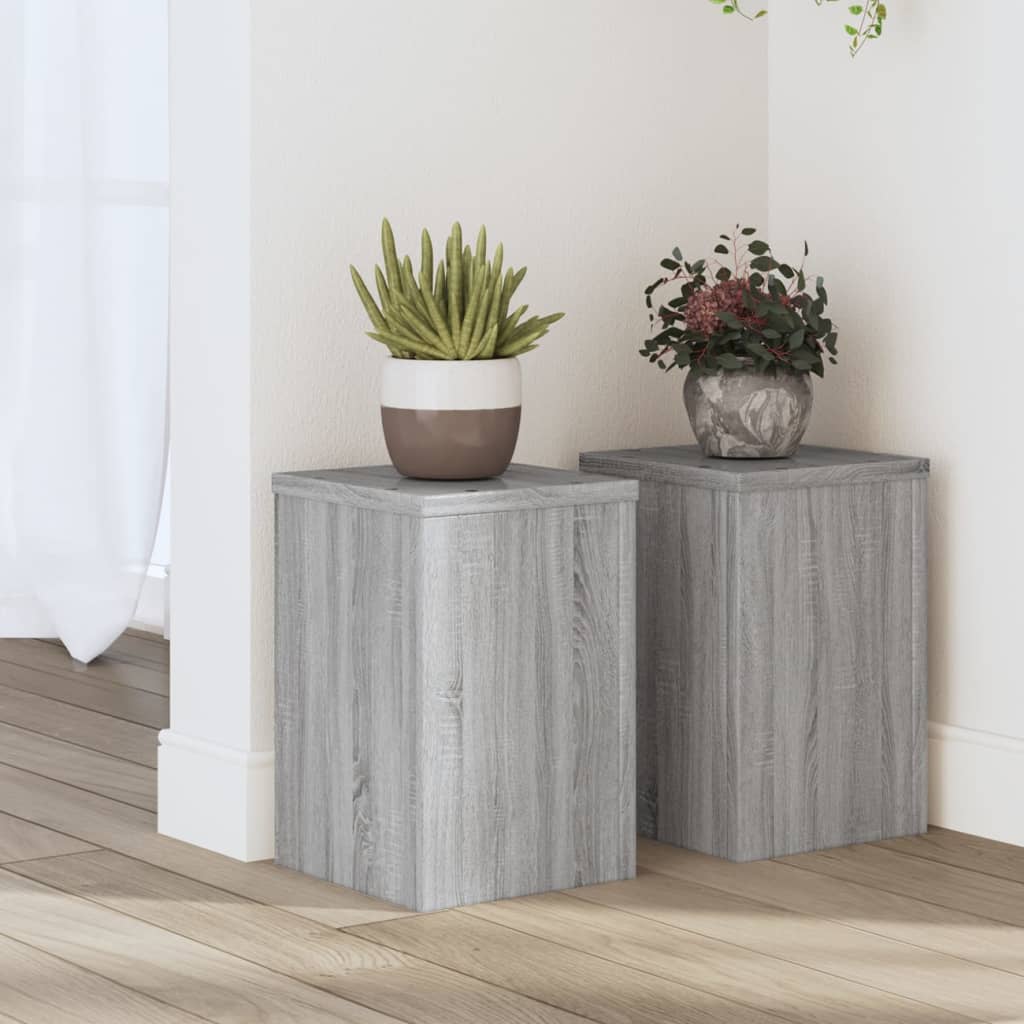 VIDAXL -Pflanzenstandards 2 ST 20x20x30 cm verarbeitetes Holzgrau Sonoma