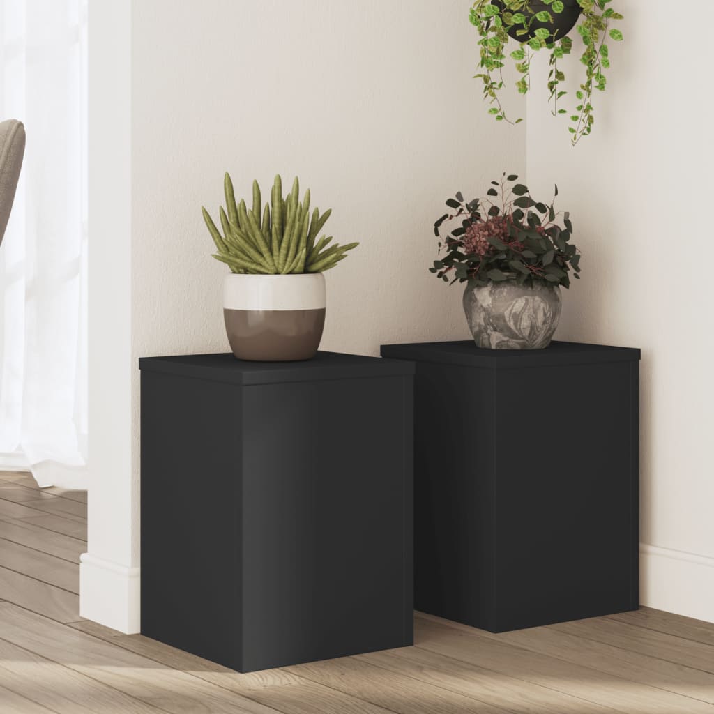 VIDAXL -Pflanzenstandards 2 ST 25x25x35 cm verarbeitetes Holz schwarz