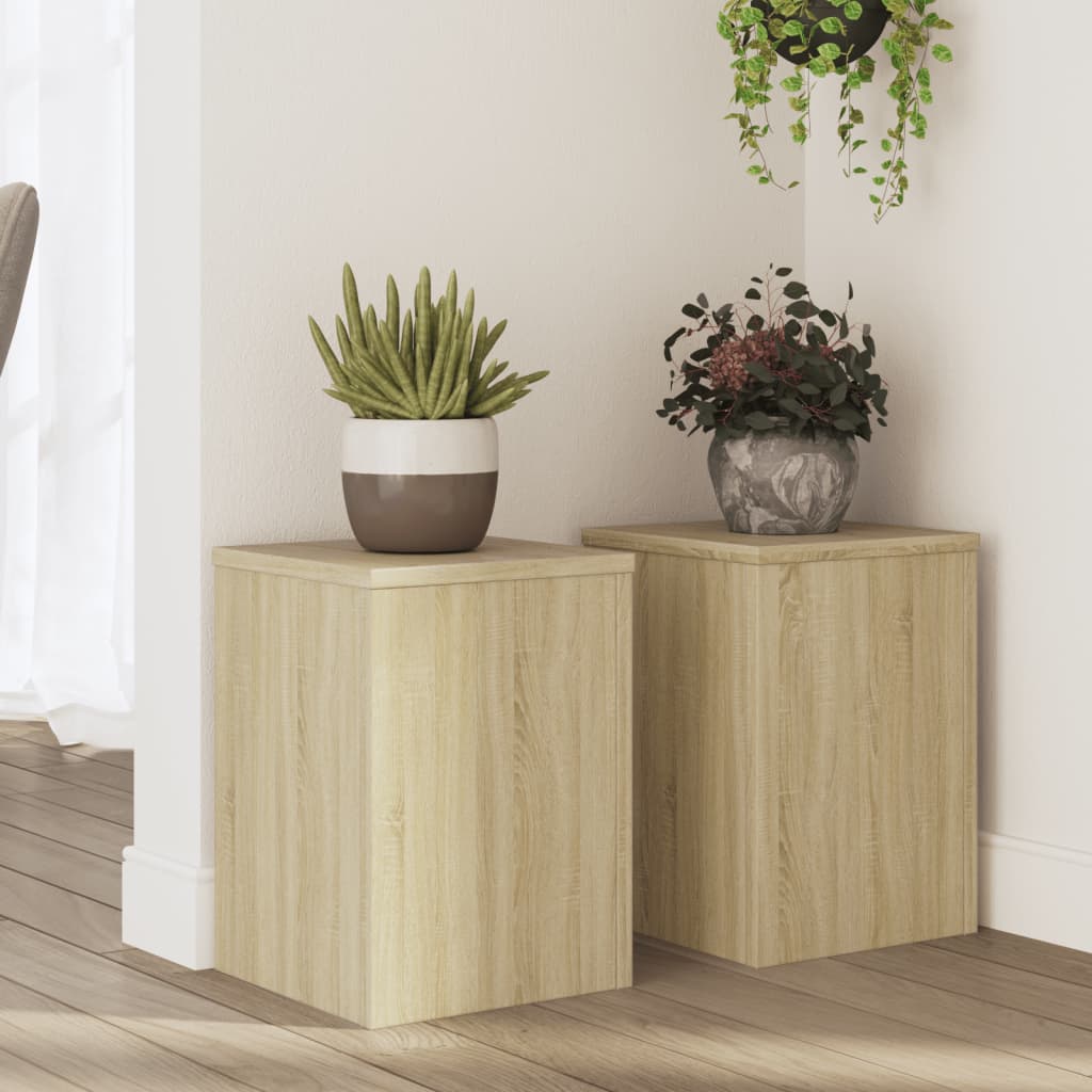 VIDAXL -Pflanzenstandards 2 ST 25x25x35 cm verarbeitetes Holz Sonoma Oak