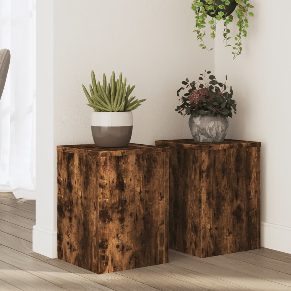 VIDAXL -Pflanzenstandards 2 ST 25x25x35 cm propertiertes Holzgeräuchchen -Eiche