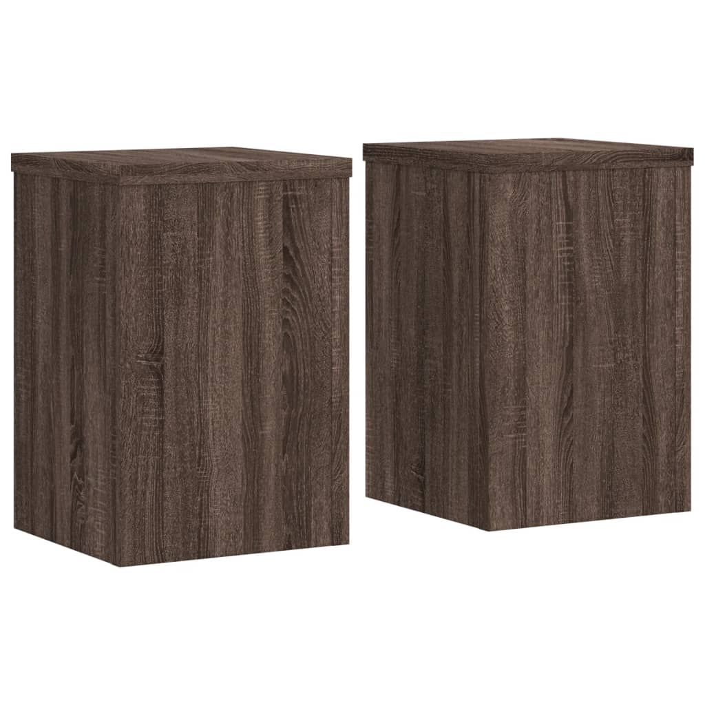 VIDAXL -Pflanzenstandards 2 ST 25x25x35 cm verarbeitete Holzbraune -Eiche