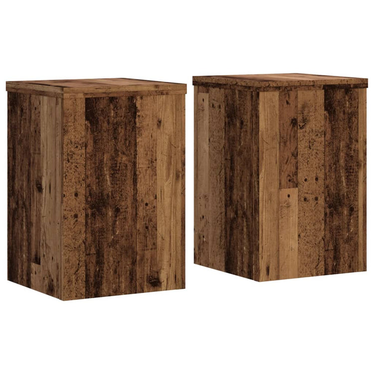 Vidaxl Pflanzständer 2 ST 25x25x35 cm verarbeitetes Holz altes Holzfarbe